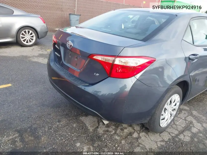 5YFBURHE9KP924916 2019 Toyota Corolla Le