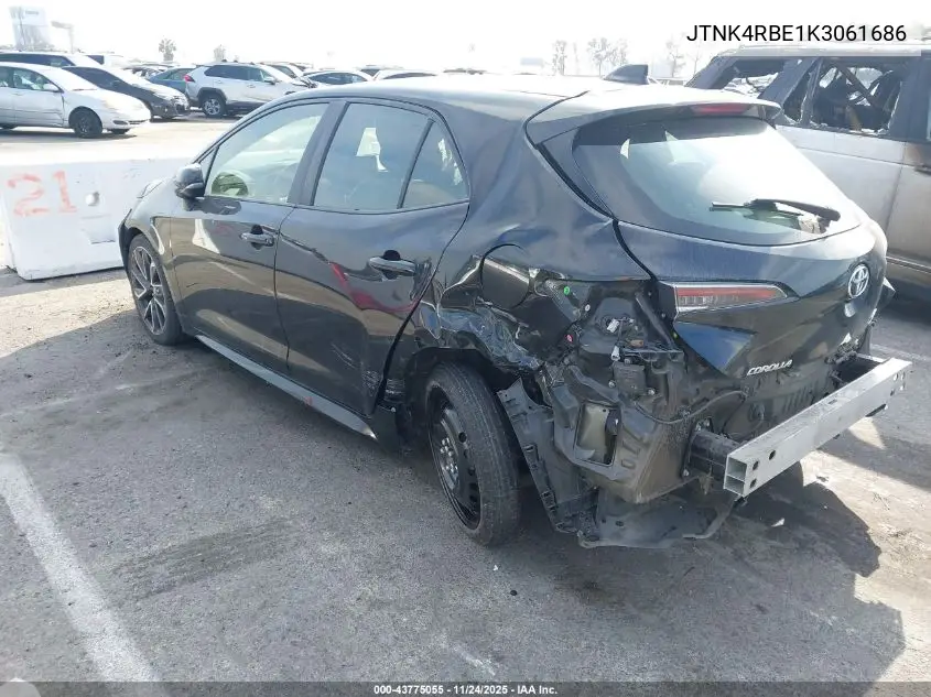 JTNK4RBE1K3061686 2019 Toyota Corolla Xse