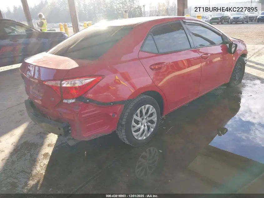 2T1BURHE4KC227895 2019 Toyota Corolla Le