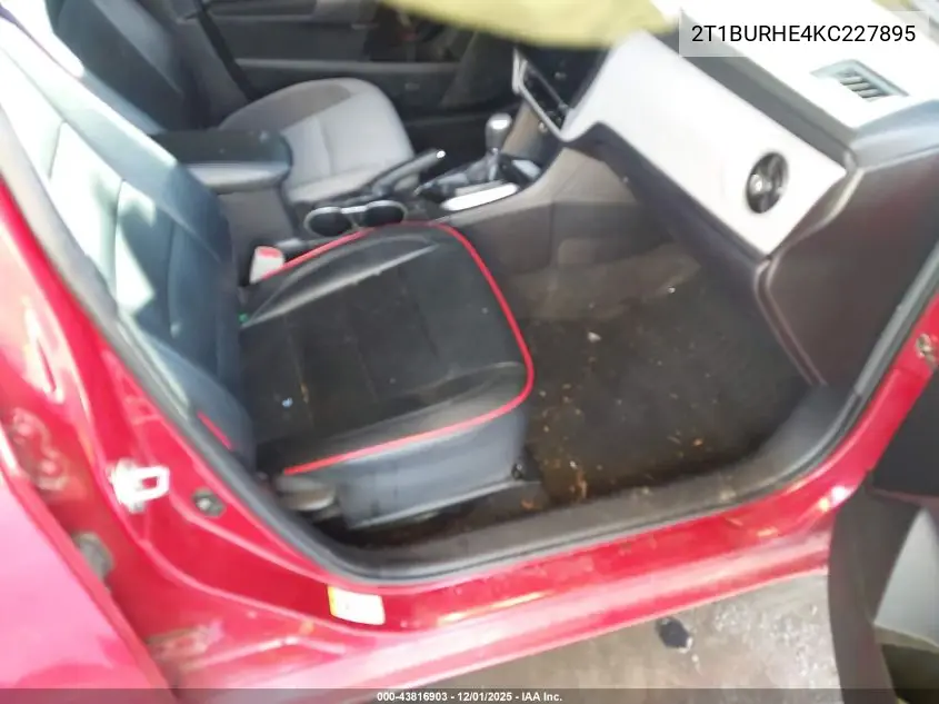 2T1BURHE4KC227895 2019 Toyota Corolla Le