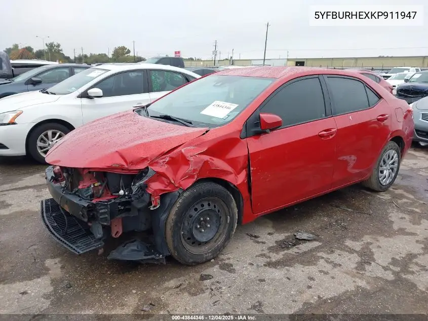 5YFBURHEXKP911947 2019 Toyota Corolla Le