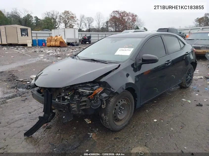 2T1BURHE1KC183855 2019 Toyota Corolla Le