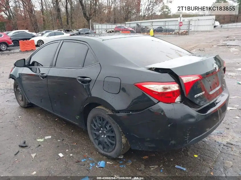 2T1BURHE1KC183855 2019 Toyota Corolla Le