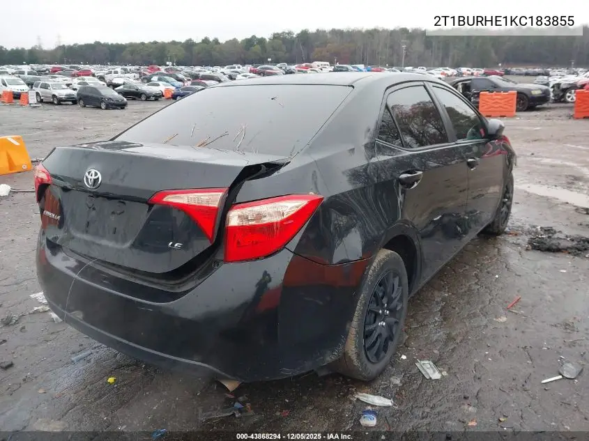 2T1BURHE1KC183855 2019 Toyota Corolla Le