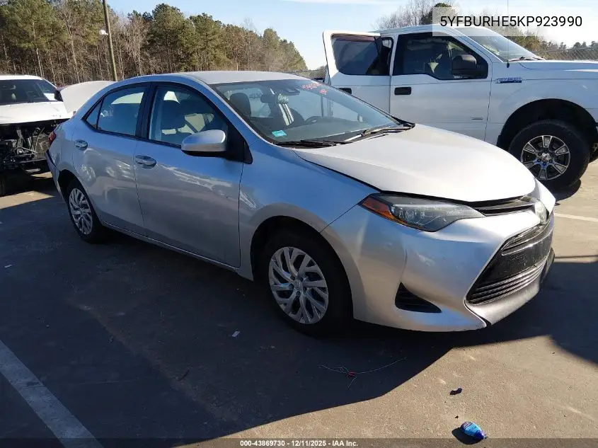 5YFBURHE5KP923990 2019 Toyota Corolla Le