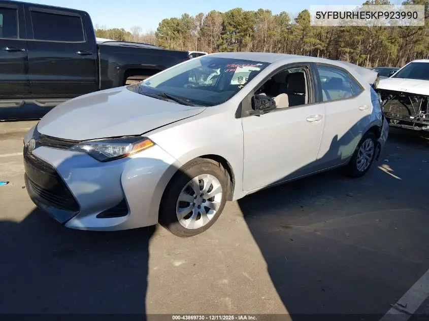 5YFBURHE5KP923990 2019 Toyota Corolla Le
