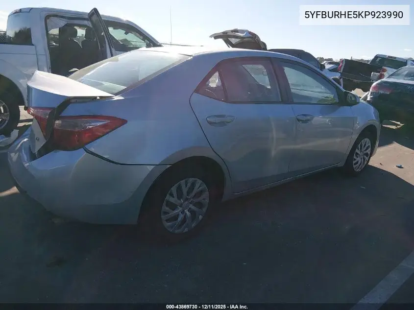 5YFBURHE5KP923990 2019 Toyota Corolla Le