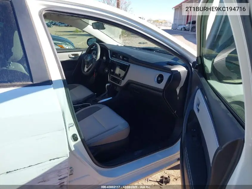 2T1BURHE9KC194716 2019 Toyota Corolla Le