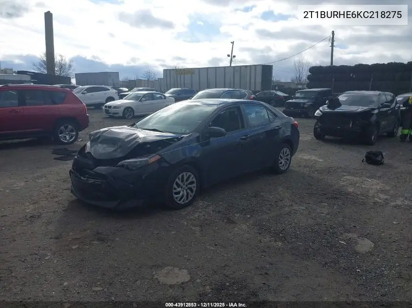 2T1BURHE6KC218275 2019 Toyota Corolla Le