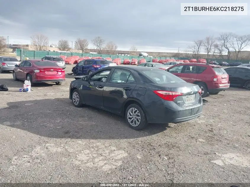 2T1BURHE6KC218275 2019 Toyota Corolla Le