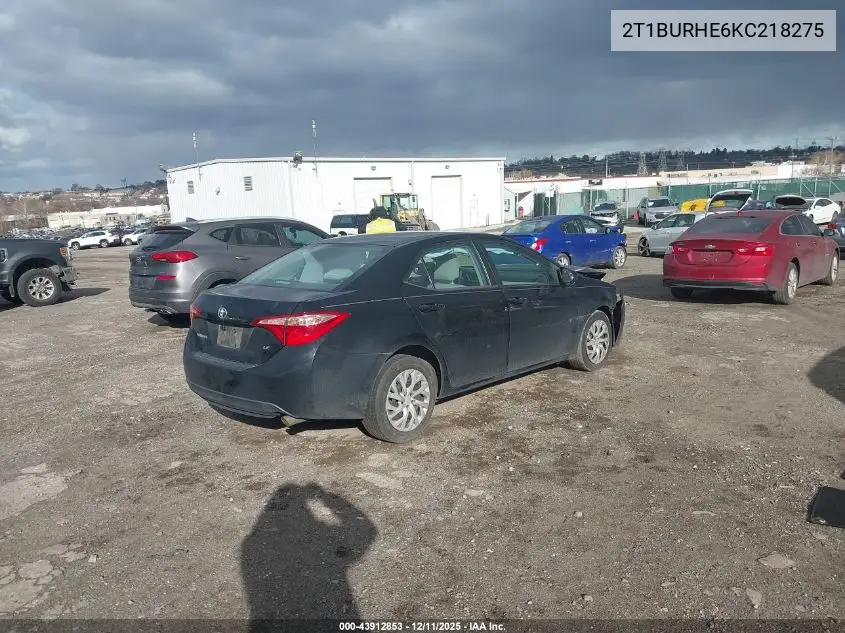 2T1BURHE6KC218275 2019 Toyota Corolla Le