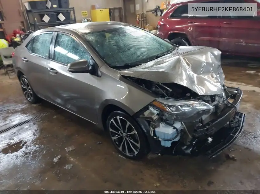 5YFBURHE2KP868401 2019 Toyota Corolla Se