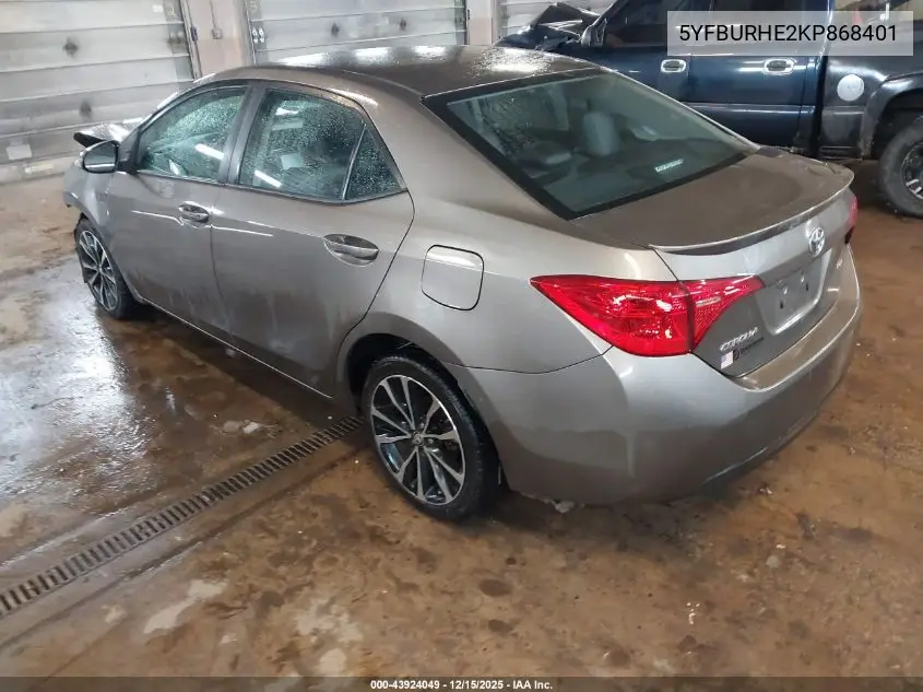 5YFBURHE2KP868401 2019 Toyota Corolla Se