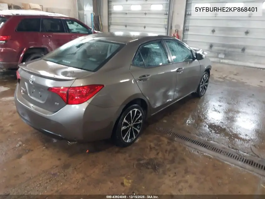 5YFBURHE2KP868401 2019 Toyota Corolla Se