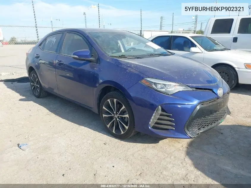 5YFBURHE0KP902321 2019 Toyota Corolla Se