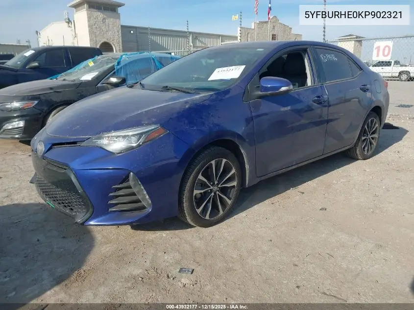 5YFBURHE0KP902321 2019 Toyota Corolla Se