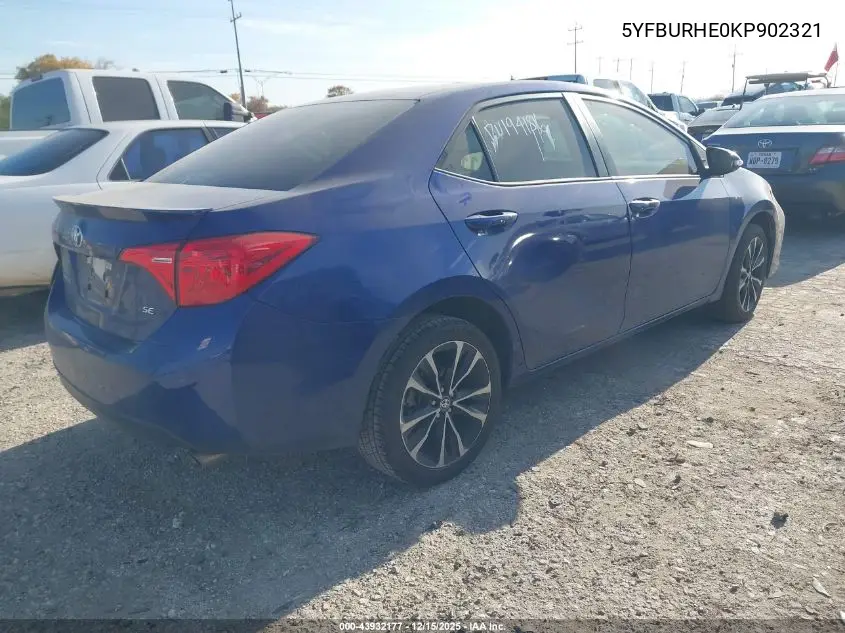 5YFBURHE0KP902321 2019 Toyota Corolla Se