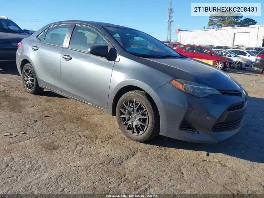 2T1BURHEXKC208431 2019 Toyota Corolla Le