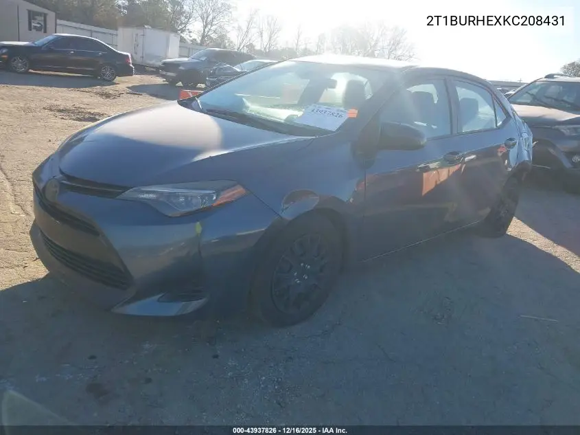 2T1BURHEXKC208431 2019 Toyota Corolla Le