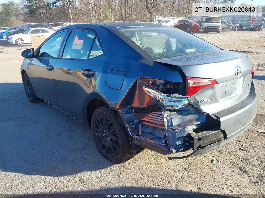 2T1BURHEXKC208431 2019 Toyota Corolla Le