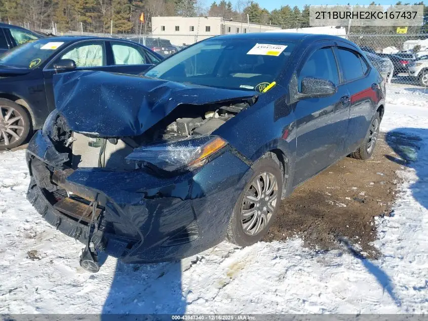 2T1BURHE2KC167437 2019 Toyota Corolla Le