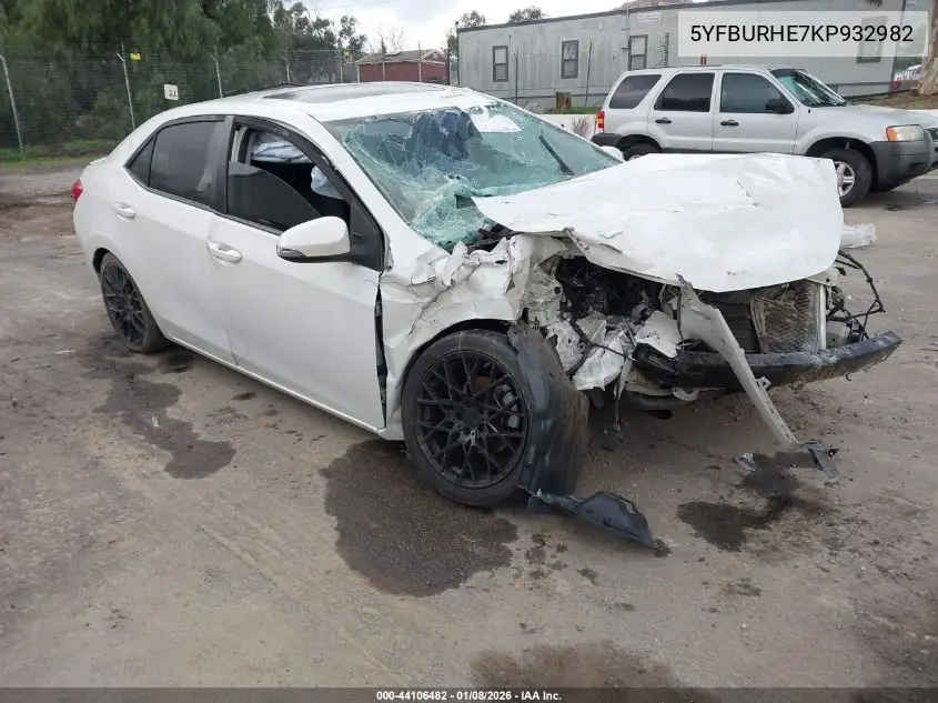 5YFBURHE7KP932982 2019 Toyota Corolla Se