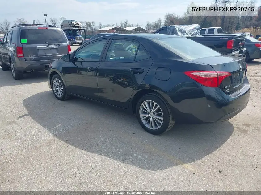 5YFBURHEXKP920745 2019 Toyota Corolla Le