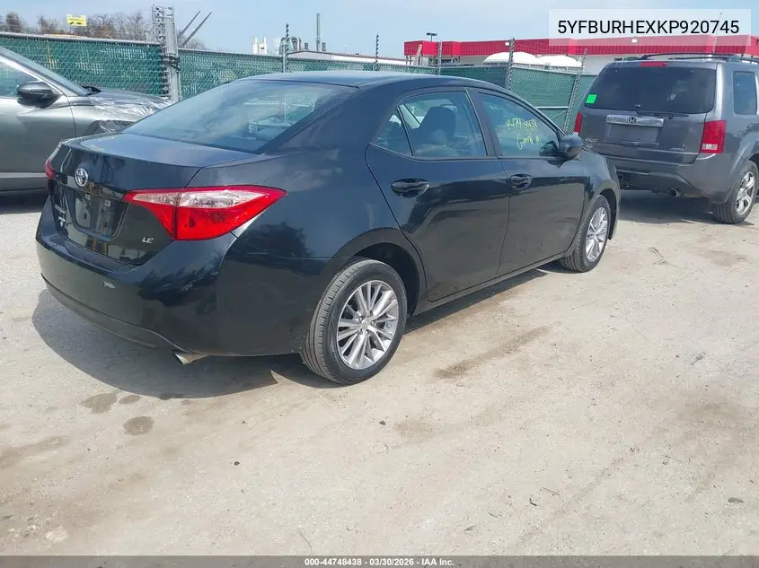 5YFBURHEXKP920745 2019 Toyota Corolla Le
