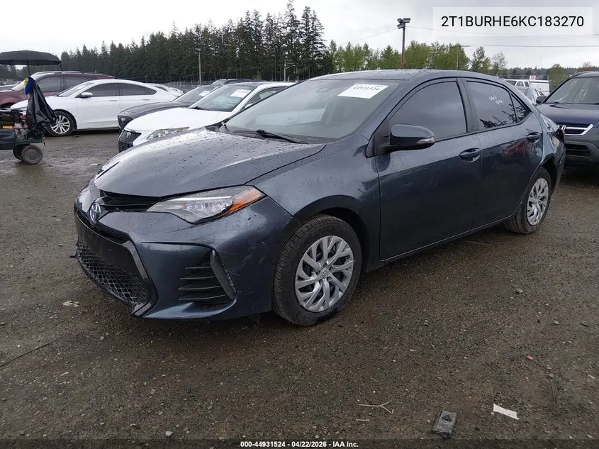 2T1BURHE6KC183270 2019 Toyota Corolla Se