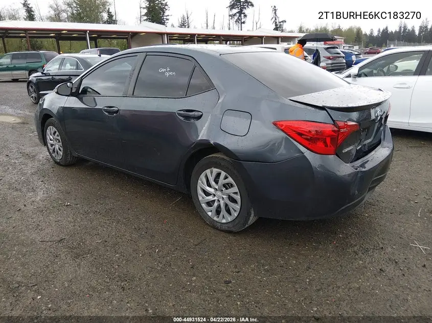 2T1BURHE6KC183270 2019 Toyota Corolla Se