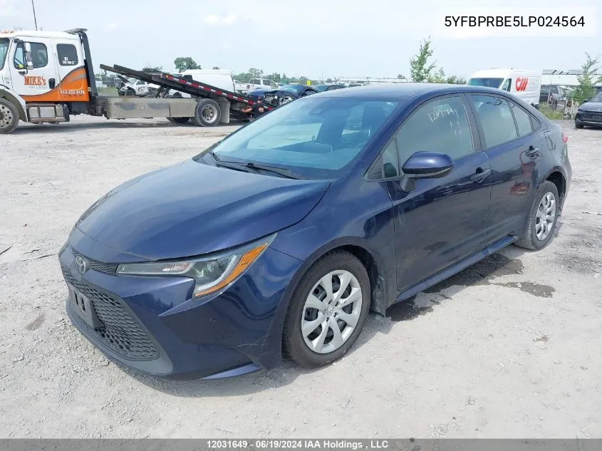 5YFBPRBE5LP024564 2020 Toyota Corolla Le