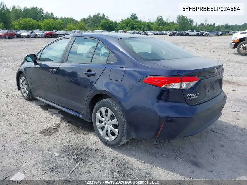 5YFBPRBE5LP024564 2020 Toyota Corolla Le