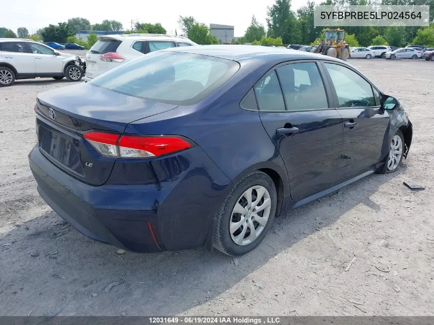 5YFBPRBE5LP024564 2020 Toyota Corolla Le