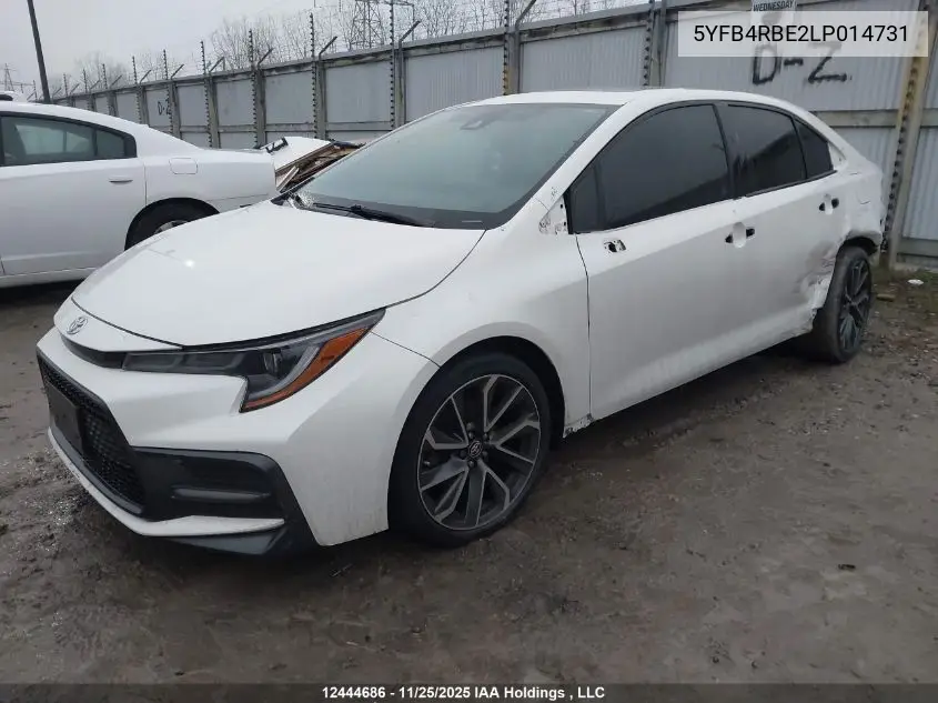 5YFB4RBE2LP014731 2020 Toyota Corolla Xse