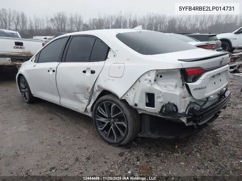 5YFB4RBE2LP014731 2020 Toyota Corolla Xse