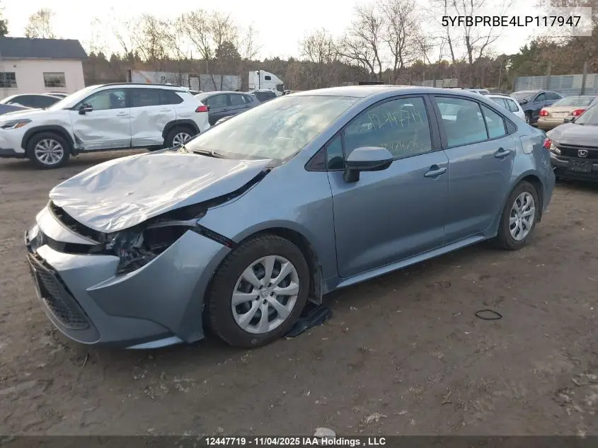 5YFBPRBE4LP117947 2020 Toyota Corolla Le
