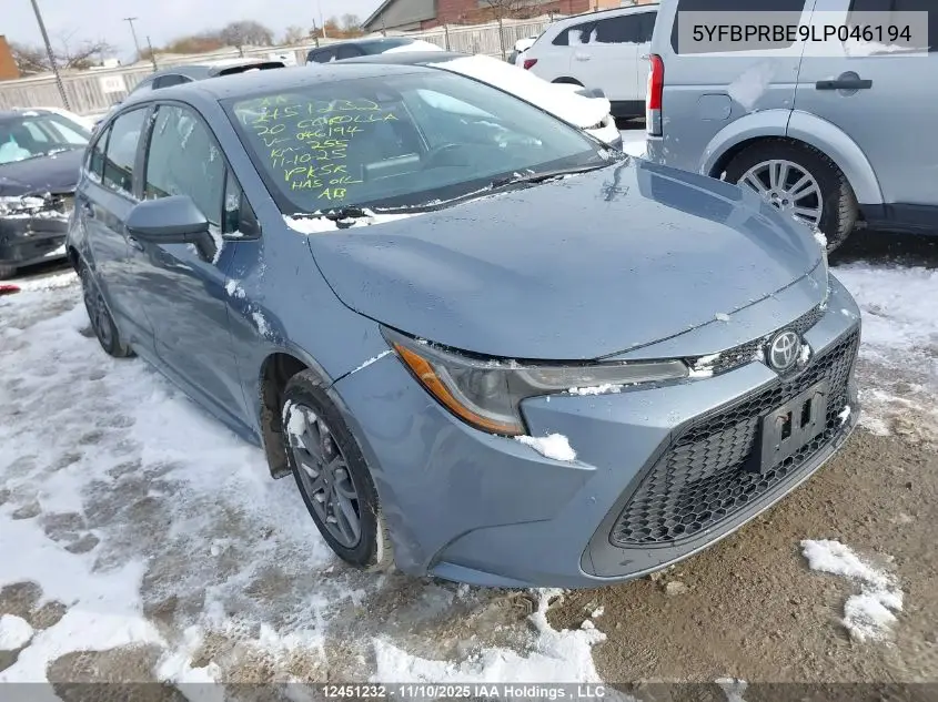 5YFBPRBE9LP046194 2020 Toyota Corolla Le