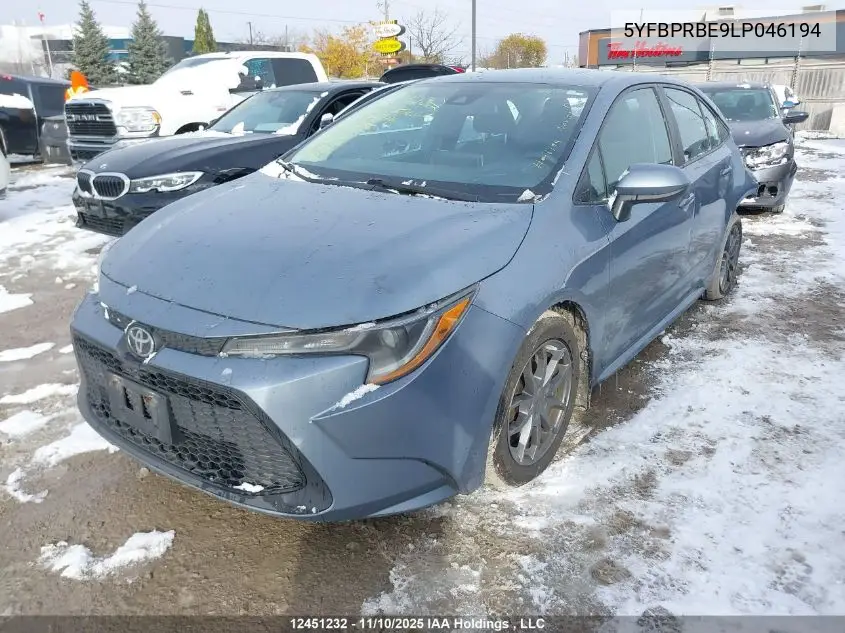5YFBPRBE9LP046194 2020 Toyota Corolla Le