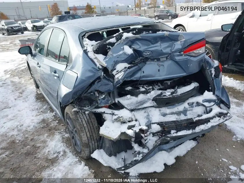 5YFBPRBE9LP046194 2020 Toyota Corolla Le