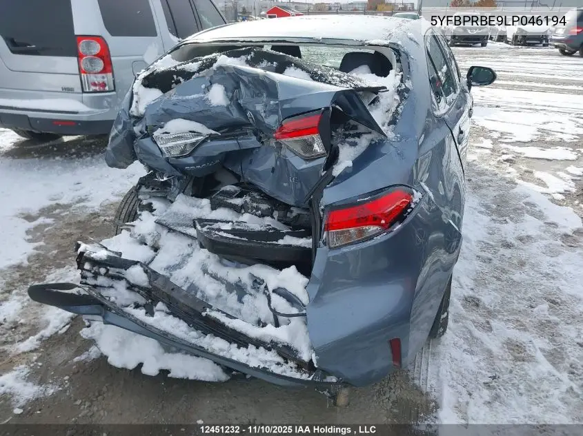 5YFBPRBE9LP046194 2020 Toyota Corolla Le