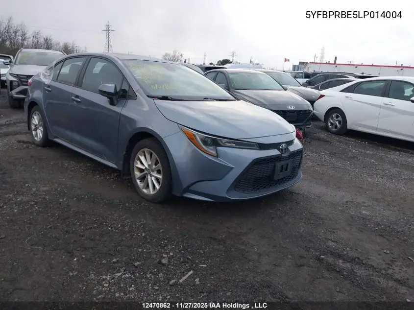 5YFBPRBE5LP014004 2020 Toyota Corolla Le