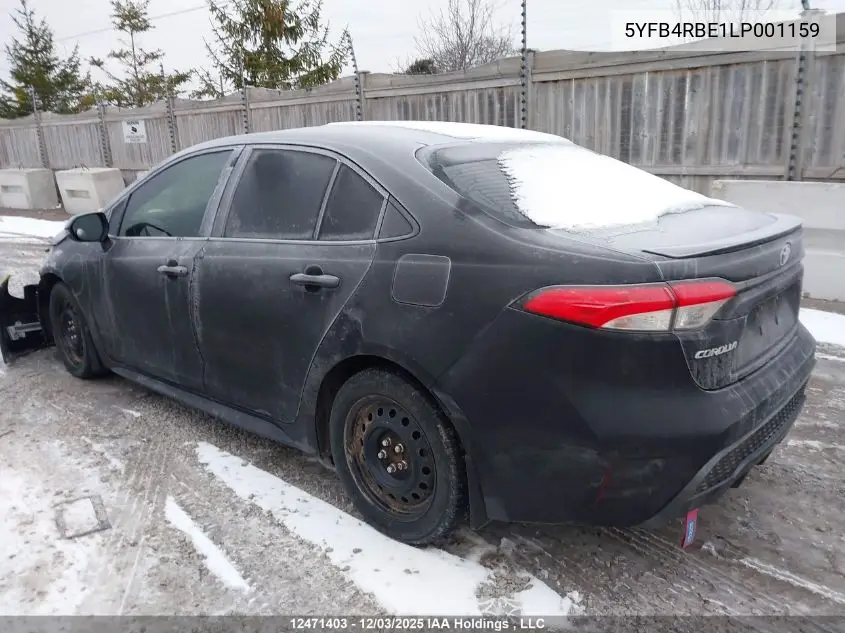 5YFB4RBE1LP001159 2020 Toyota Corolla Se