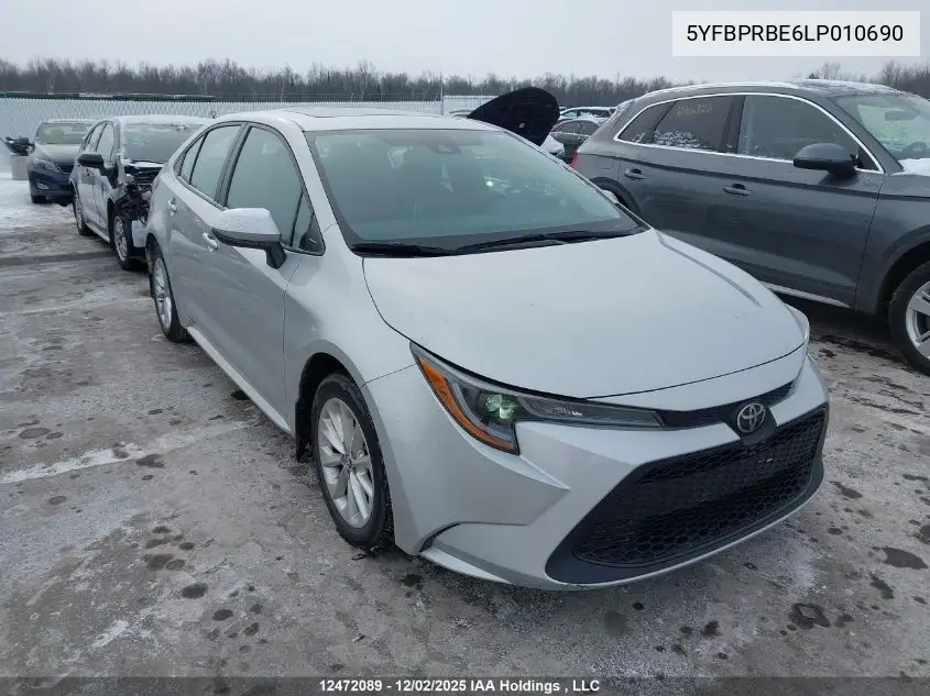 5YFBPRBE6LP010690 2020 Toyota Corolla Le