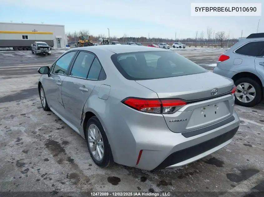 5YFBPRBE6LP010690 2020 Toyota Corolla Le