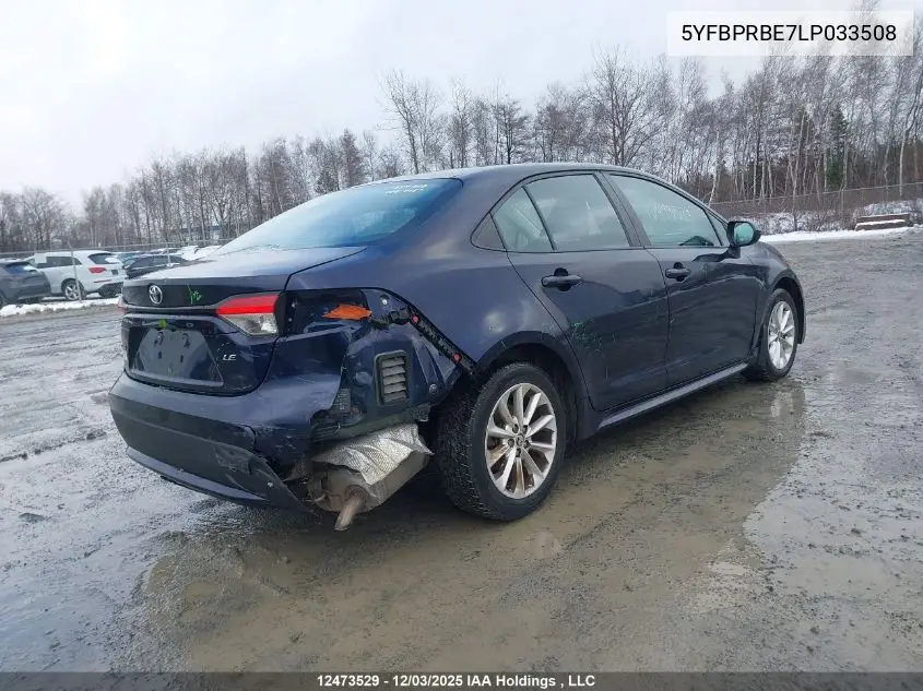 5YFBPRBE7LP033508 2020 Toyota Corolla Le