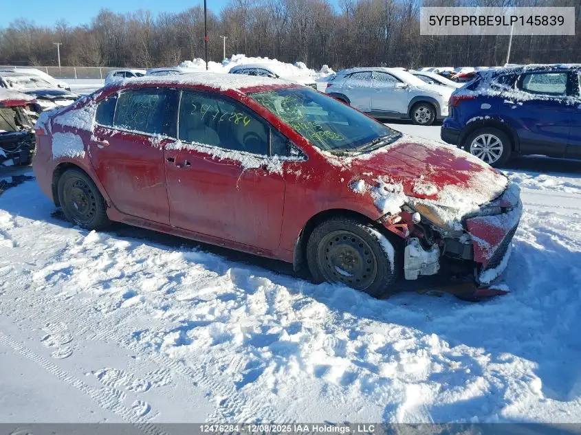 5YFBPRBE9LP145839 2020 Toyota Corolla Le