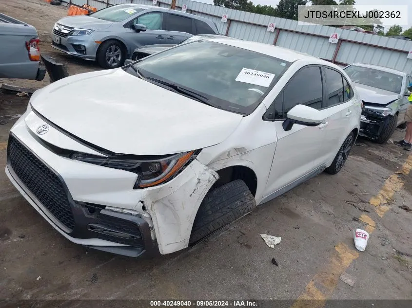 2020 Toyota Corolla Se/Night Shade VIN: JTDS4RCEXLJ002362 Lot: 40249040