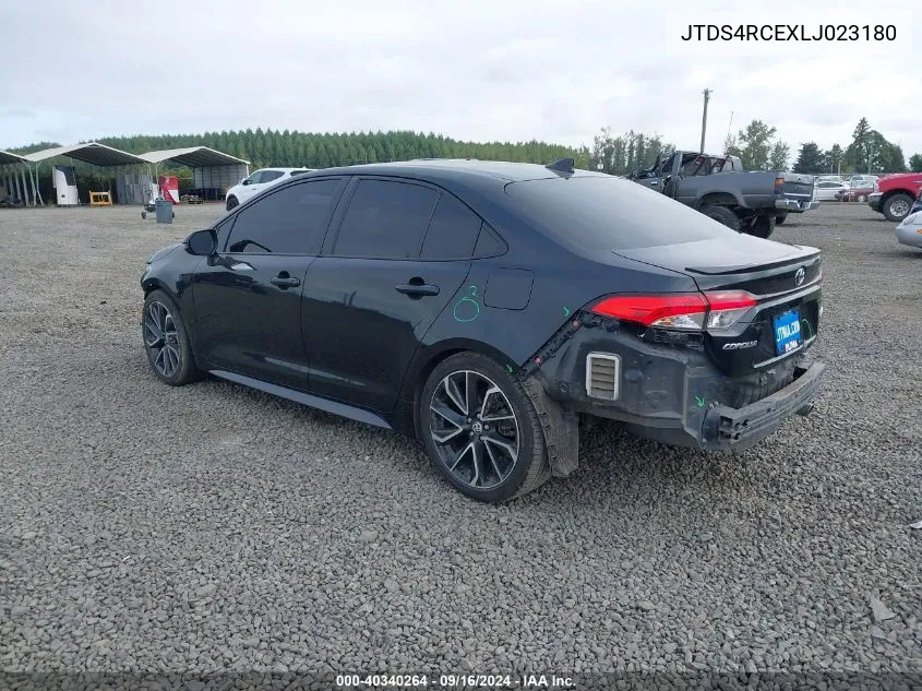 2020 Toyota Corolla Se/Night Shade VIN: JTDS4RCEXLJ023180 Lot: 40340264