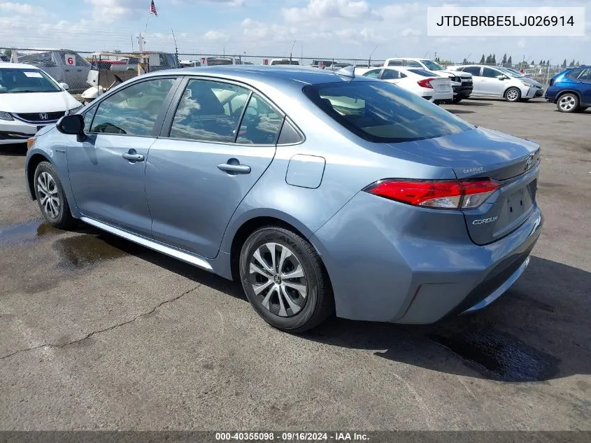 JTDEBRBE5LJ026914 2020 Toyota Corolla Hybrid Le