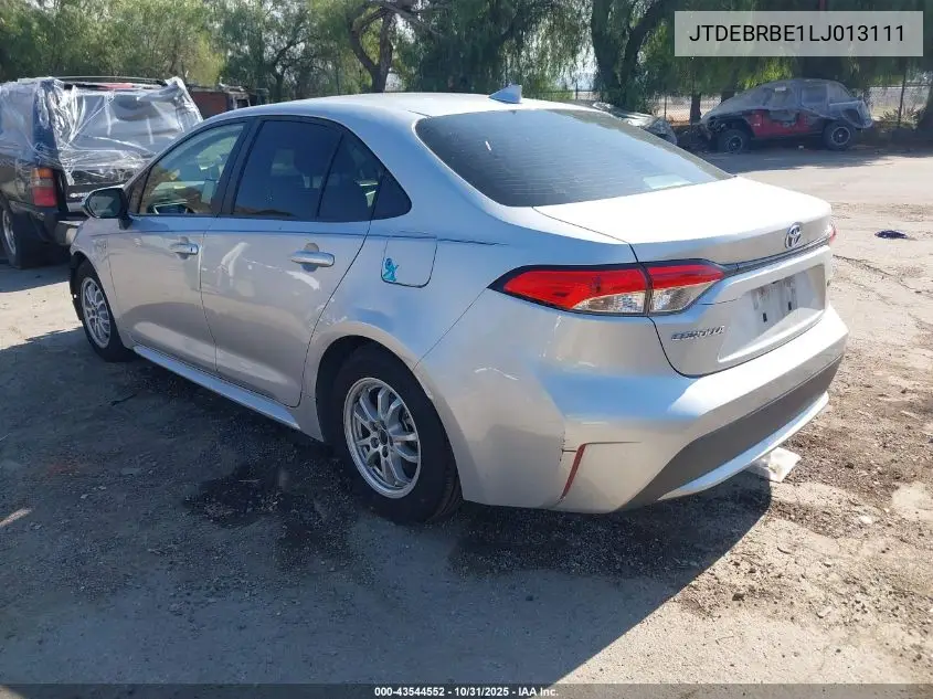 JTDEBRBE1LJ013111 2020 Toyota Corolla Hybrid Le